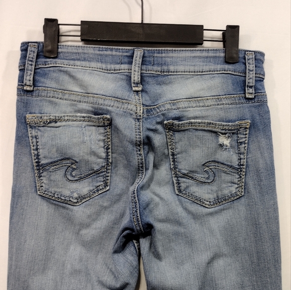 Silver Jeans Distressed Boyfriend Jeans Women's 26 Blue Boho Retro 90s Y2K Baggy - Picture 6 of 9